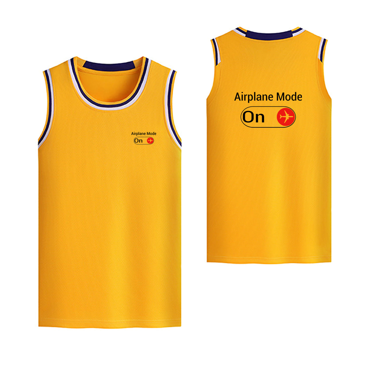 Airplane Mode On Designed Basketball Style Sports Tank Tops