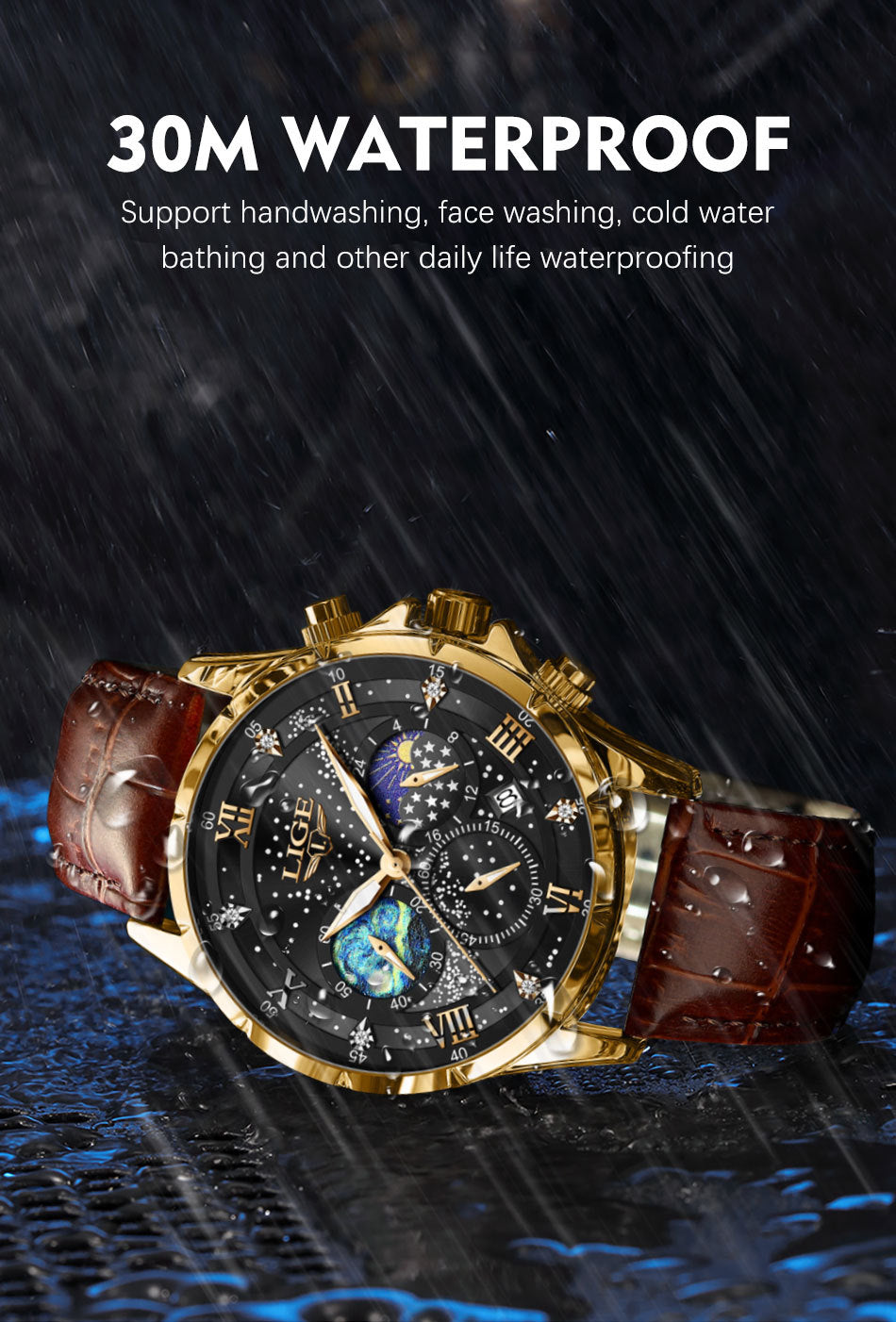 30M Waterproof Luminous Quartz Wristwatches