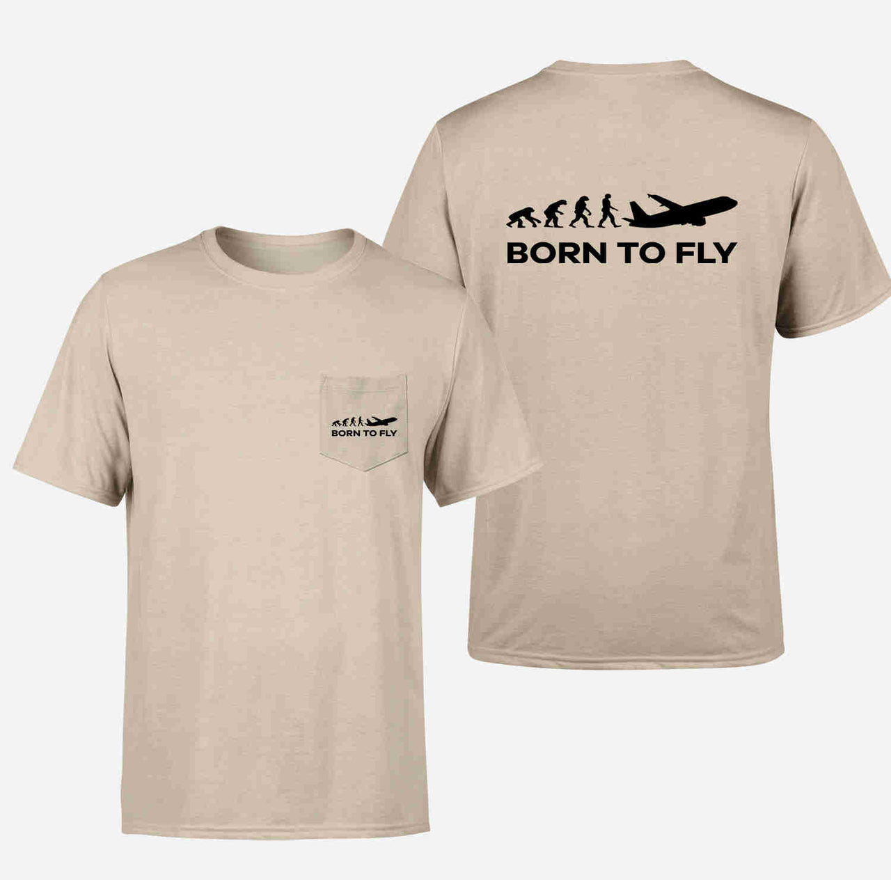 Born To Fly Designed Pocket T-Shirts