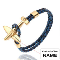 Thumbnail for Small Airplane Designed Leather Bracelets