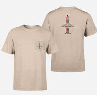 Thumbnail for Airplane Shape Aviation Alphabet Designed Pocket T-Shirts