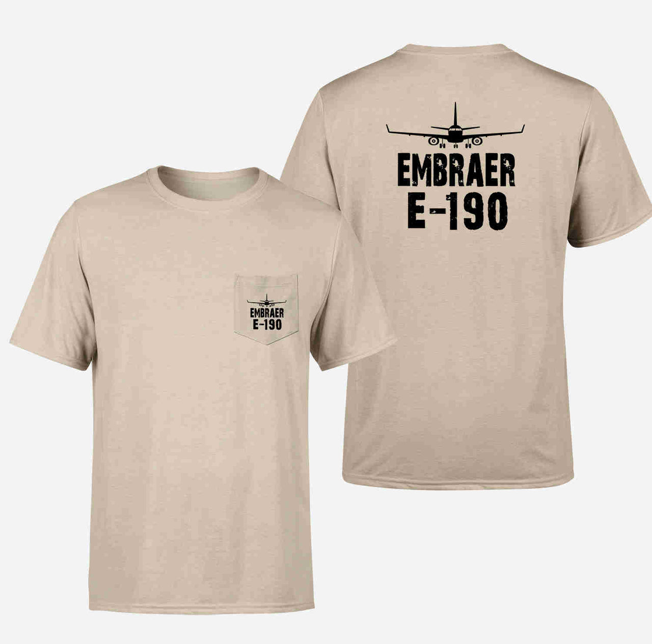 Embraer E-190 & Plane Designed Pocket T-Shirts