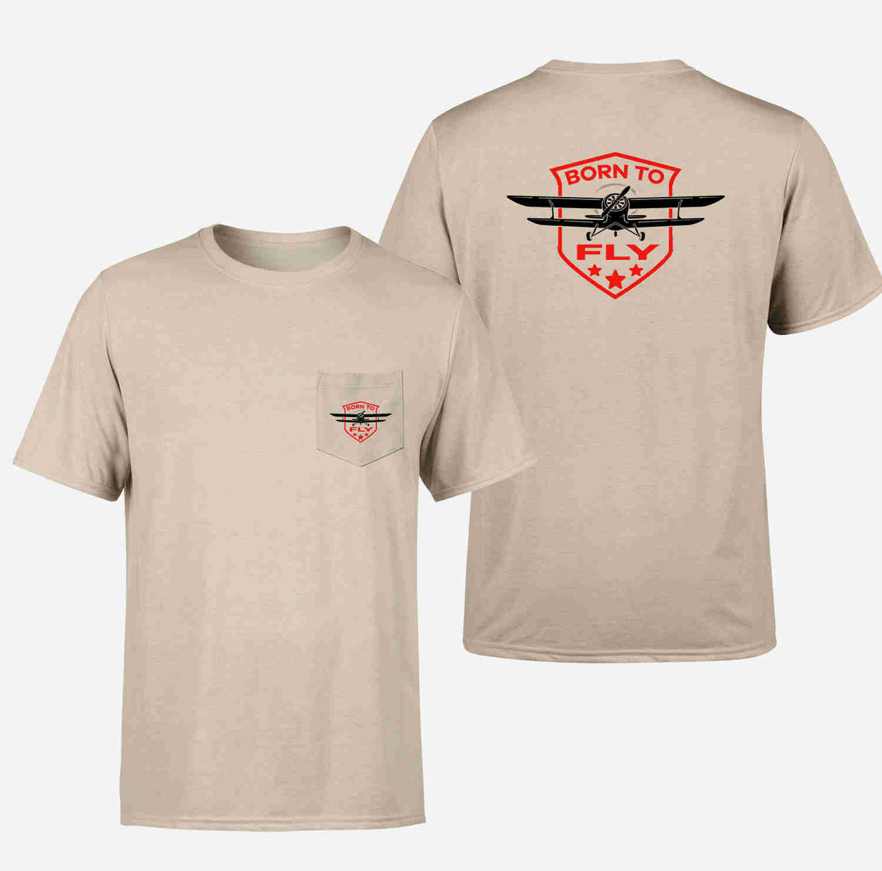 Born To Fly Designed Designed Pocket T-Shirts