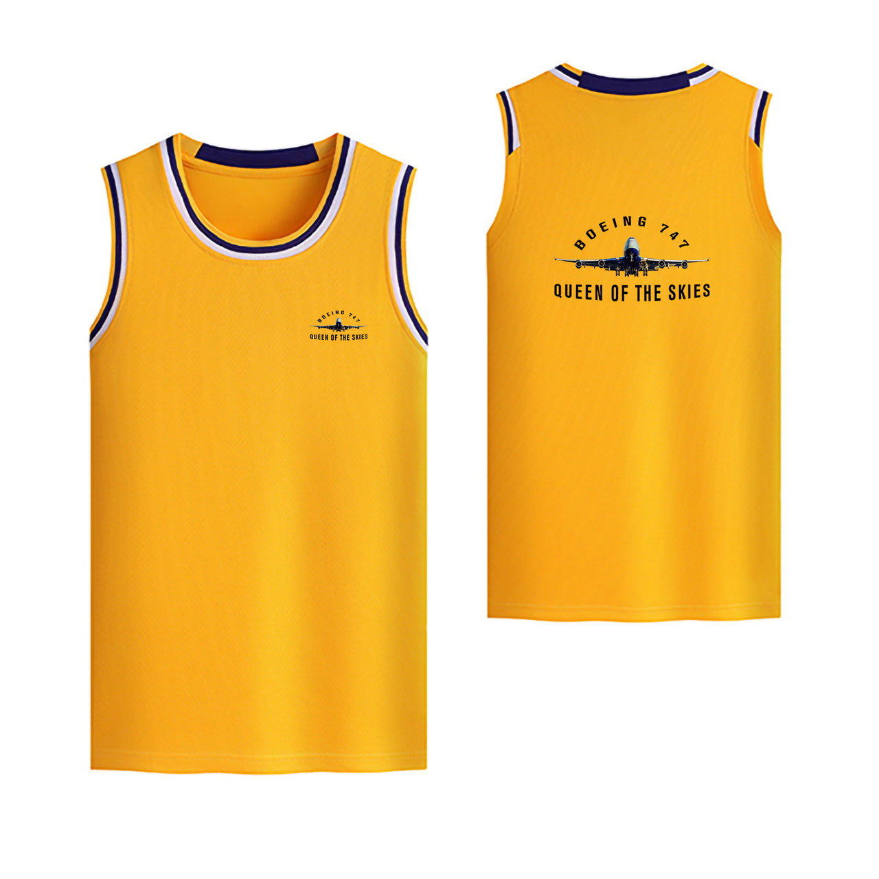 Boeing 747 Queen of the Skies Designed Basketball Style Sports Tank Tops