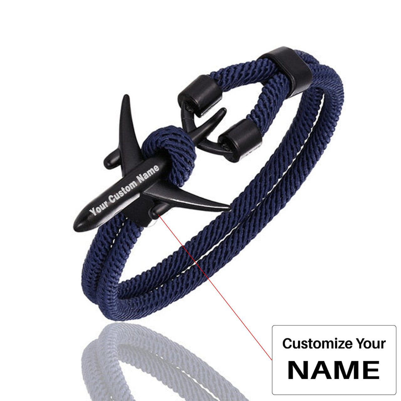 (Edition 2) Super Quality Stylish Airplane Shape Bracelets Black (Pure Colours)