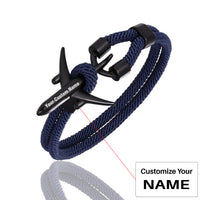 Thumbnail for (Edition 2) Super Quality Stylish Airplane Shape Bracelets Black (Pure Colours)