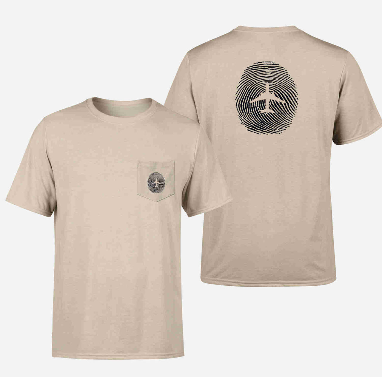 Aviation Finger Print Designed Pocket T-Shirts