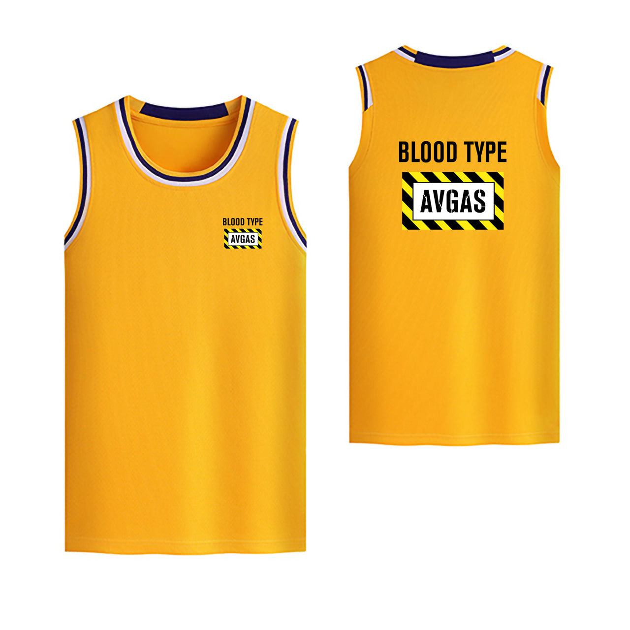 Blood Type AVGAS Designed Basketball Style Sports Tank Tops