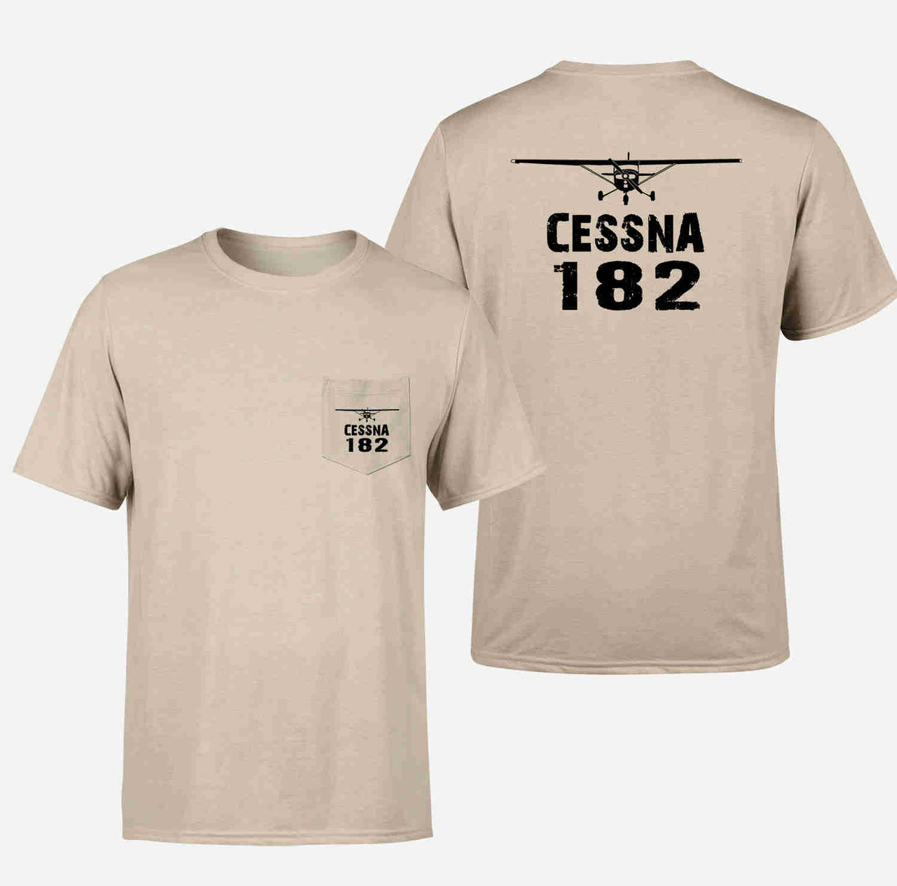 Cessna 182 & Plane Designed Pocket T-Shirts