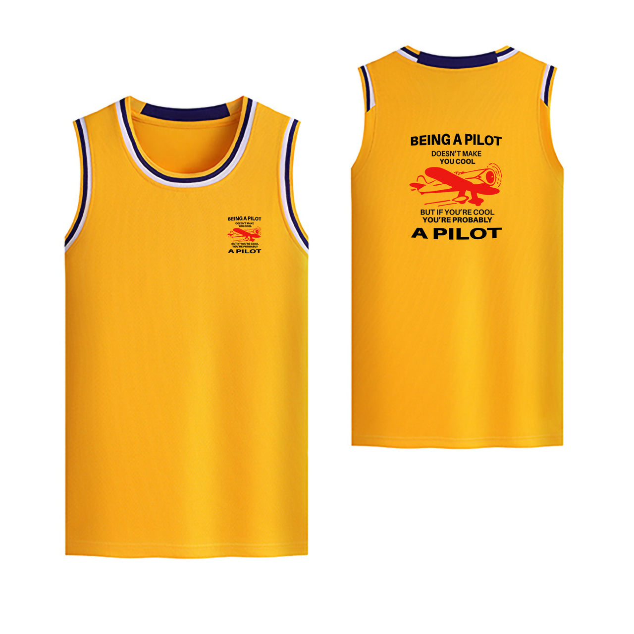 If You're Cool You're Probably a Pilot Designed Basketball Style Sports Tank Tops