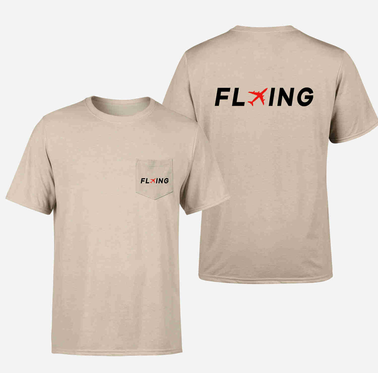 Flying Designed Pocket T-Shirts