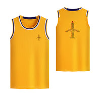 Thumbnail for Airplane Shape Aviation Alphabet Designed Basketball Style Sports Tank Tops