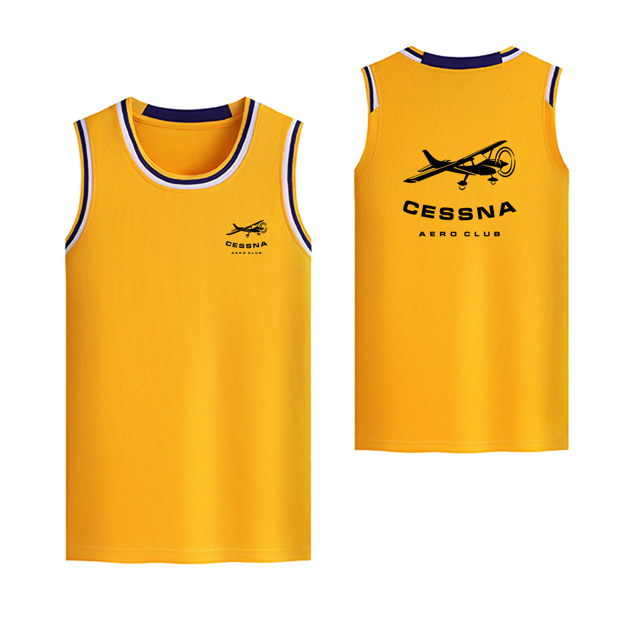 Cessna Aeroclub Designed Basketball Style Sports Tank Tops