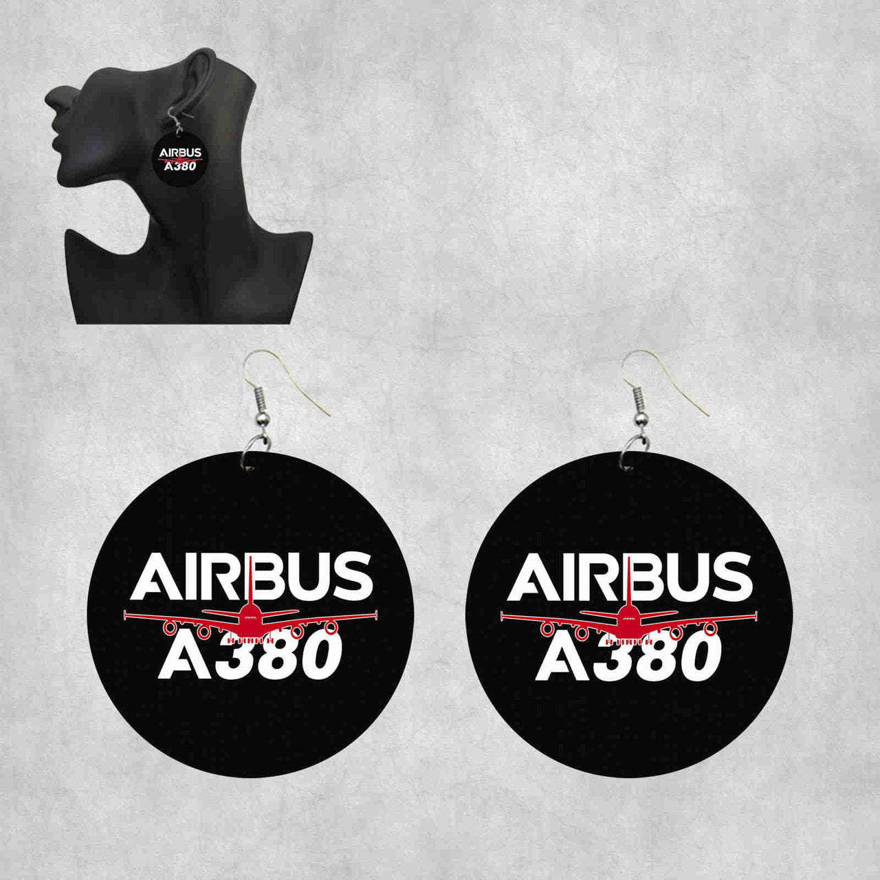 Amazing Airbus A380 Designed Wooden Drop Earrings