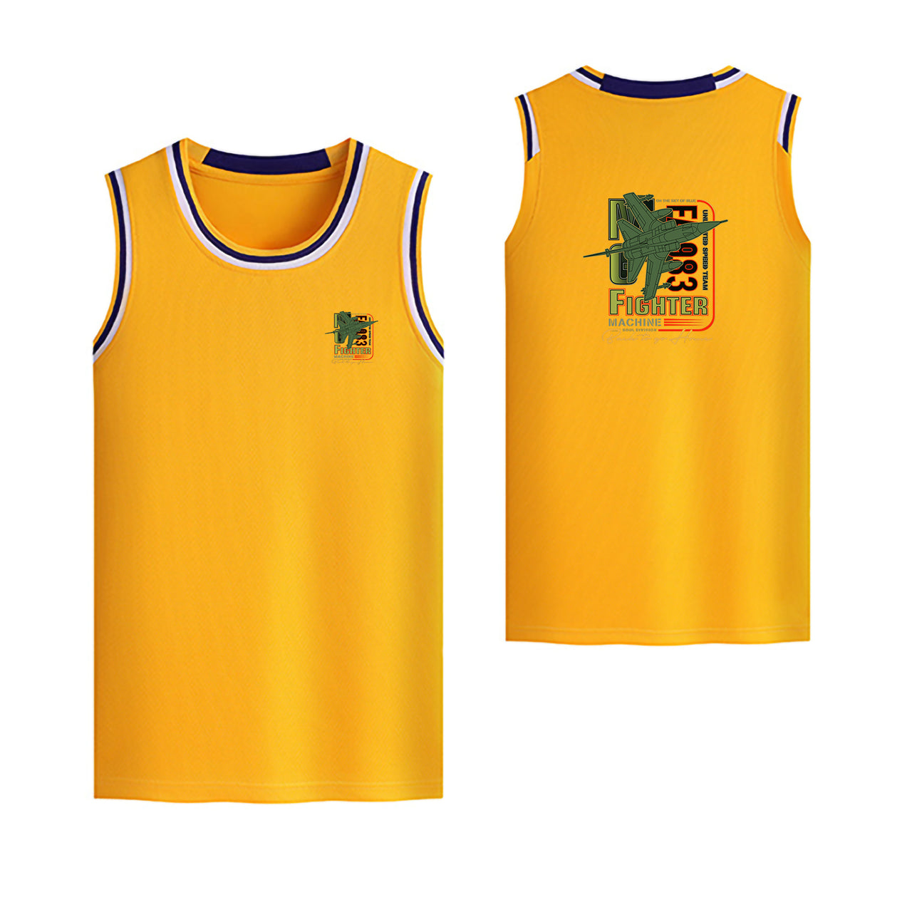 Fighter Machine Designed Basketball Style Sports Tank Tops