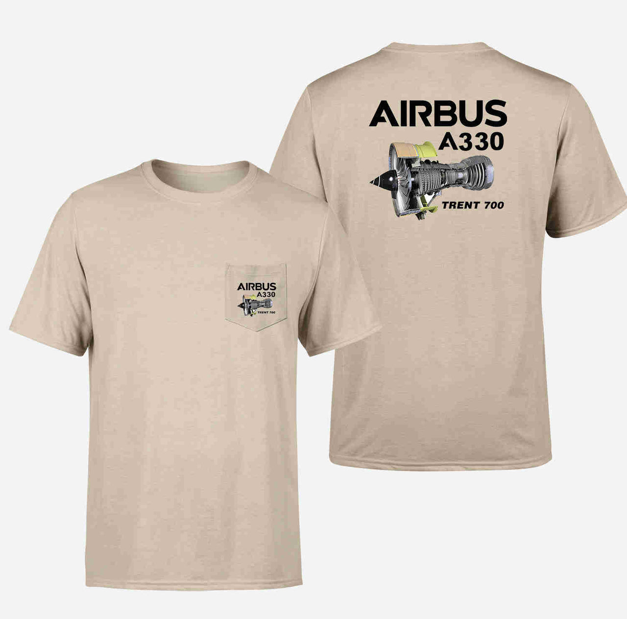 Airbus A330 & Trent 700 Engine Designed Pocket T-Shirts