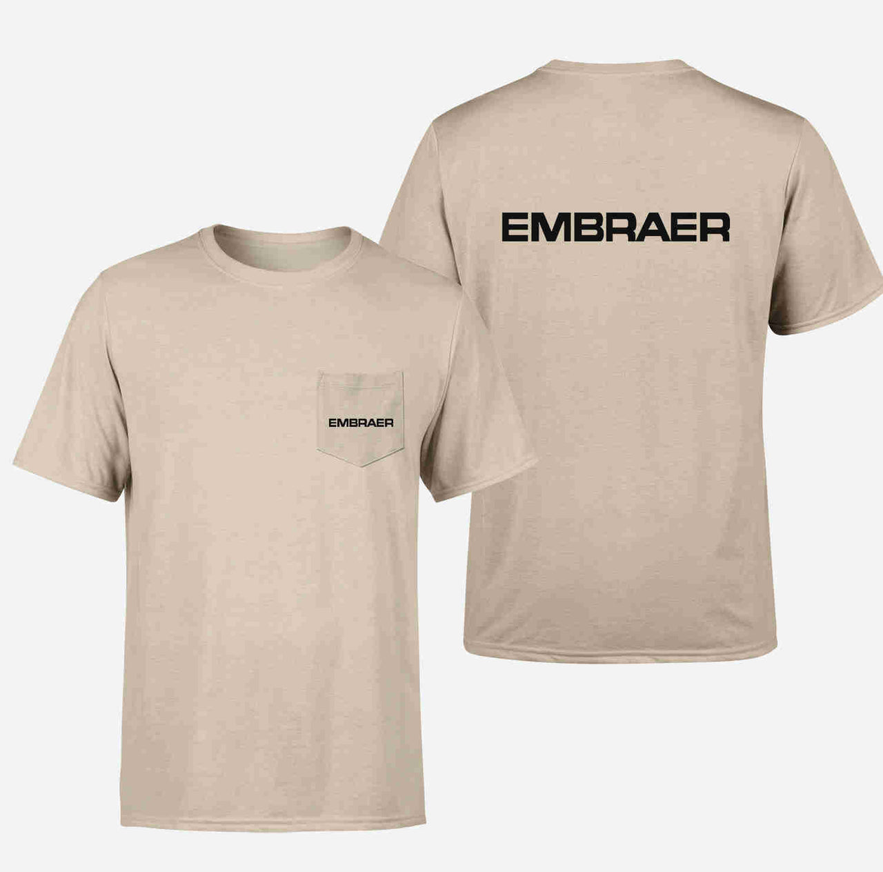 Embraer & Text Designed Pocket T-Shirts