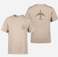 Thumbnail for Colourful Airplane Designed Pocket T-Shirts