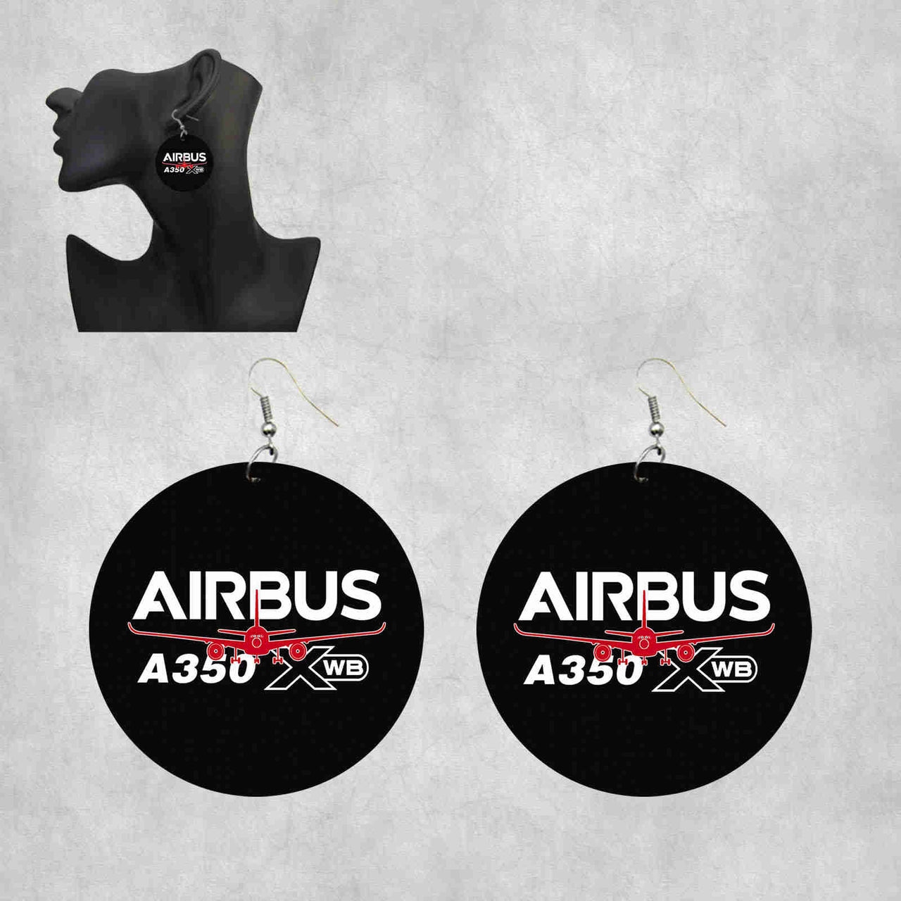 Amazing Airbus A350 XWB Designed Wooden Drop Earrings