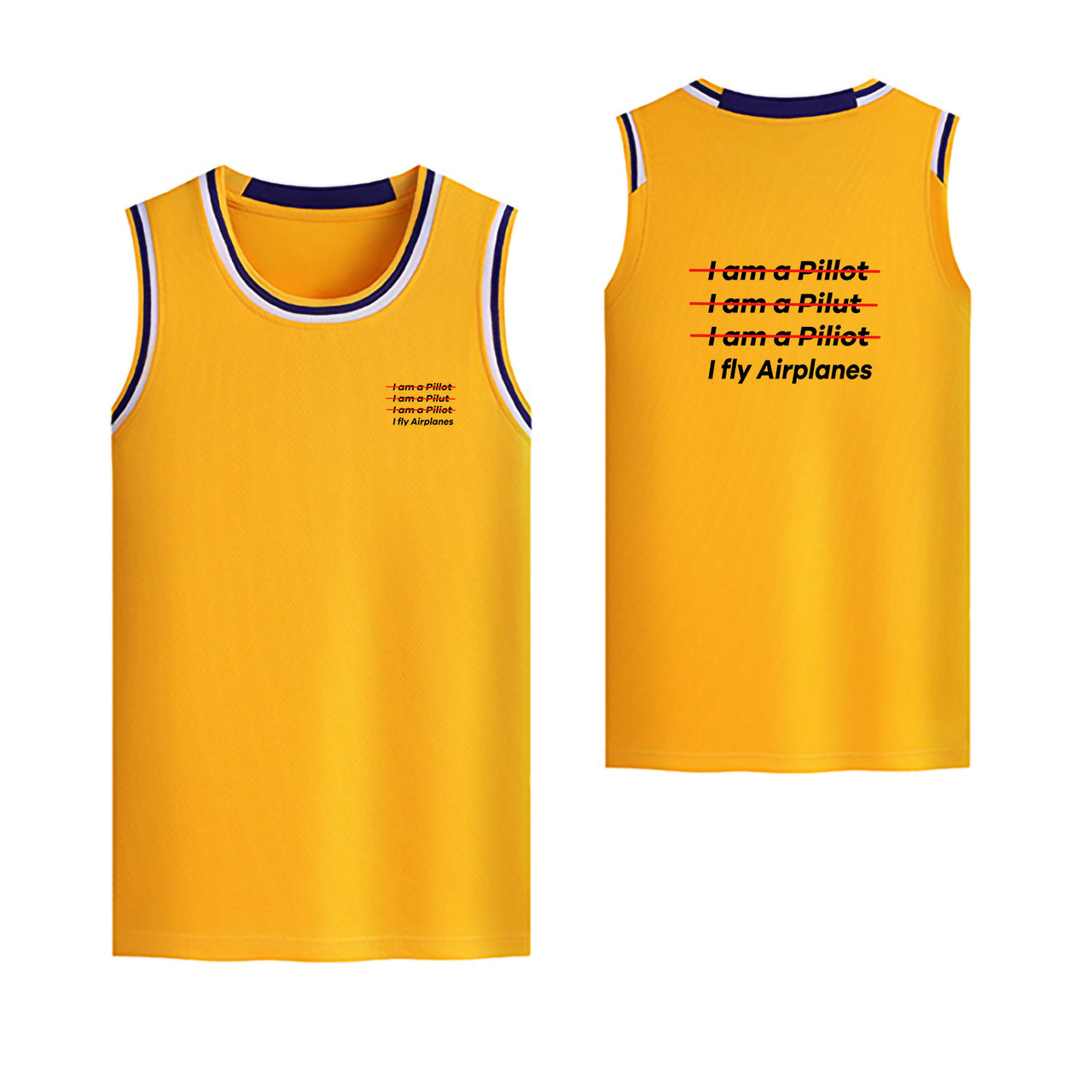 I Fly Airplanes Designed Basketball Style Sports Tank Tops