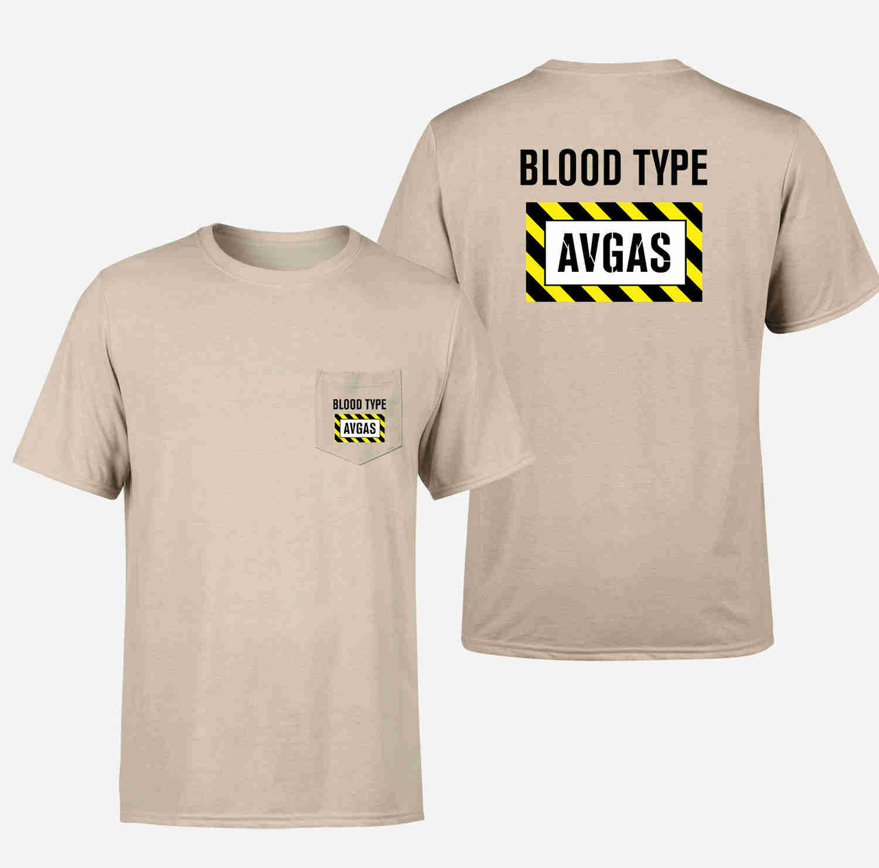 Blood Type AVGAS Designed Pocket T-Shirts