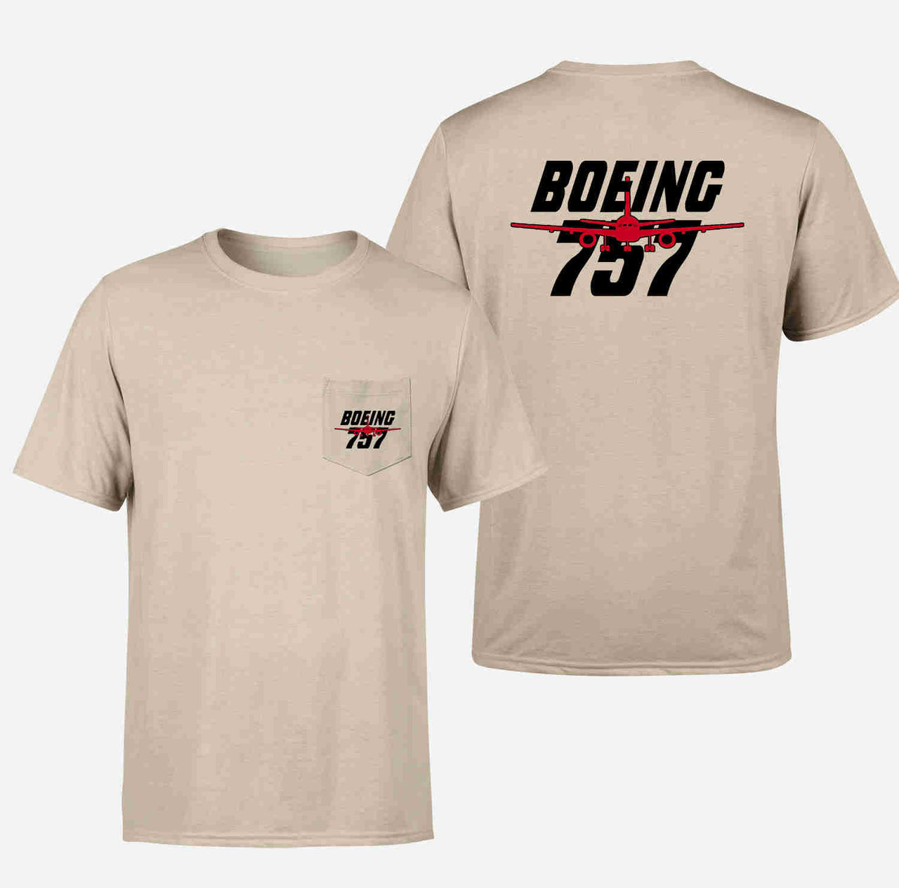 Amazing Boeing 757 Designed Pocket T-Shirts