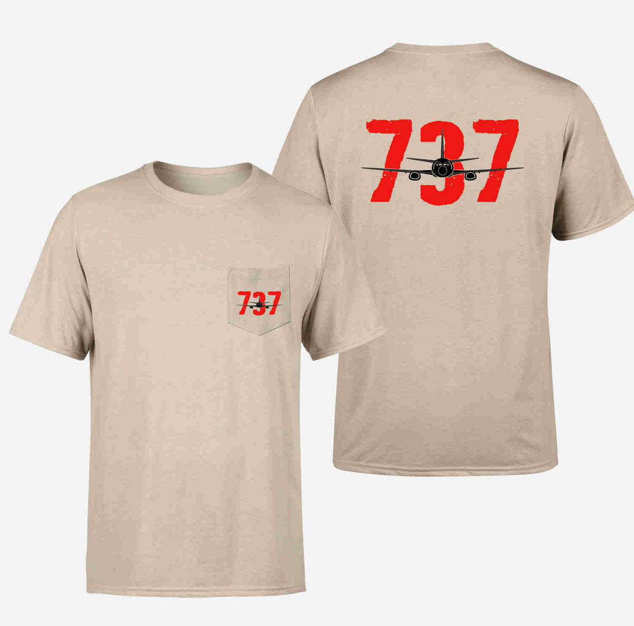 Boeing 737 Designed Designed Pocket T-Shirts