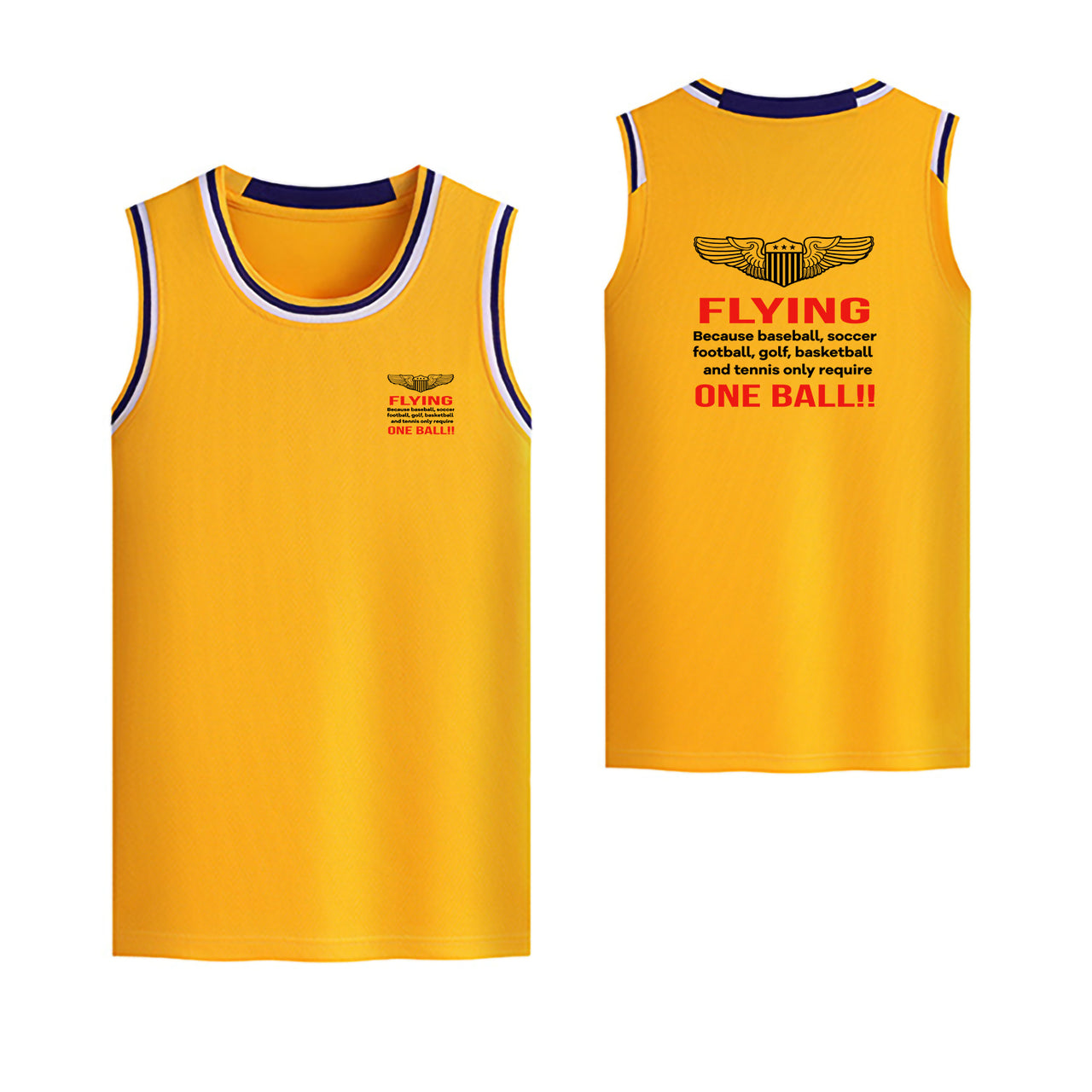 Flying One Ball Designed Basketball Style Sports Tank Tops