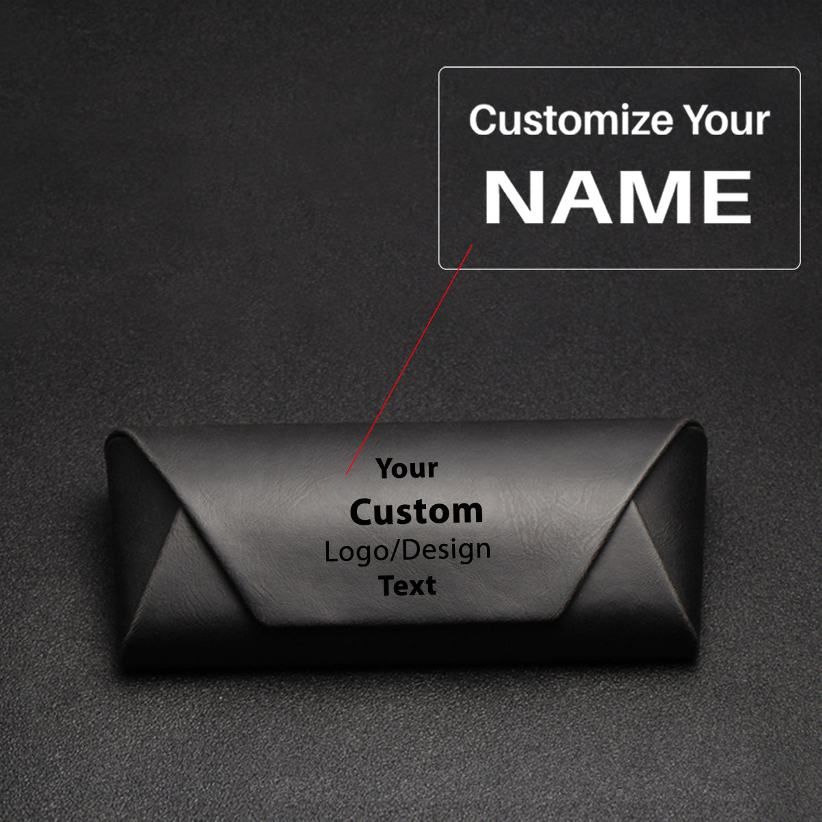 Your Custom Design & Image & Logo & Text Design High End Handmade Retro PU Leather (1) Glasses Case