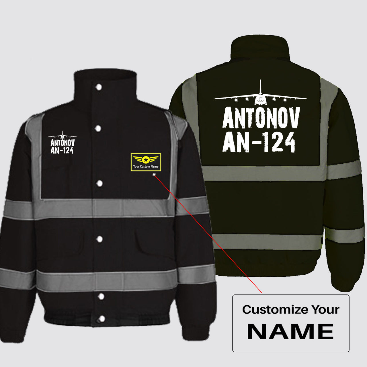 Antonov AN-124 & Plane Designed Reflective Winter Jackets