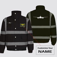 Thumbnail for Boeing 777 Silhouette Designed Reflective Winter Jackets