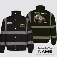 Thumbnail for Airbus A320 & V2500 Engine Designed Reflective Winter Jackets