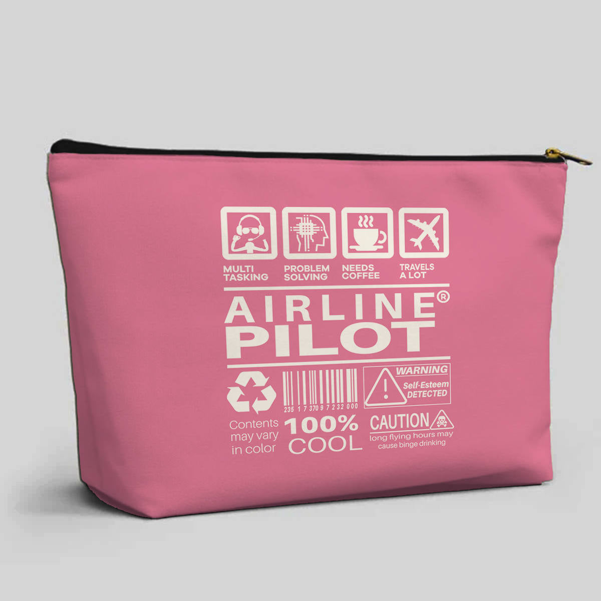 Airline Pilot Label Designed Zipper Pouch