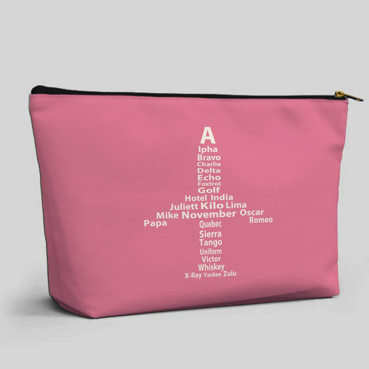 Airplane Shape Aviation Alphabet Designed Zipper Pouch