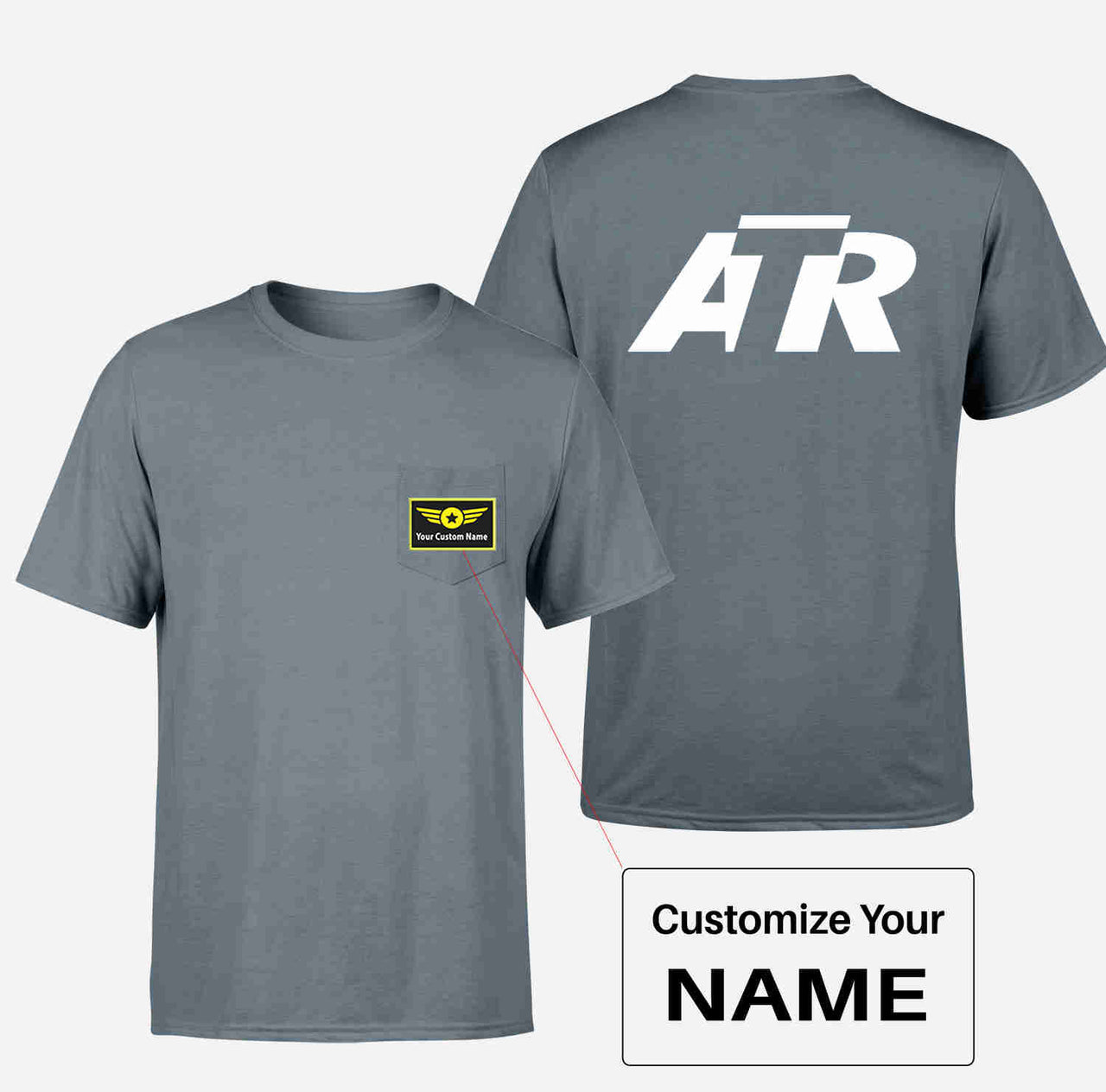 ATR & Text Designed Pocket T-Shirts