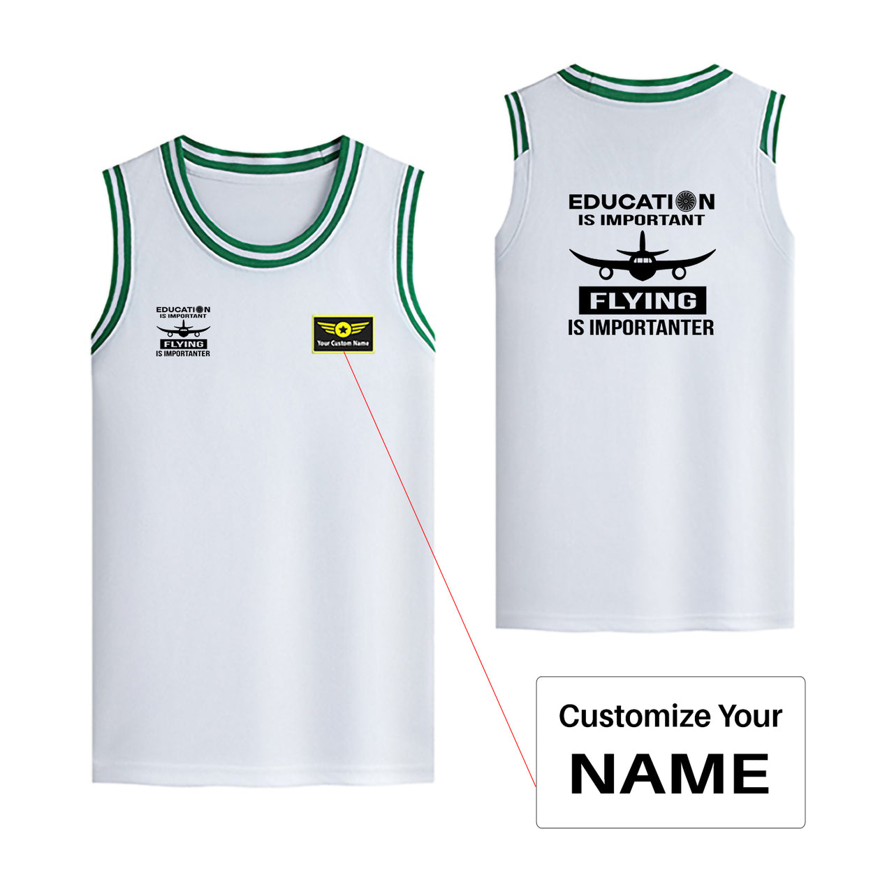 Flying is Importanter Designed Basketball Style Sports Tank Tops