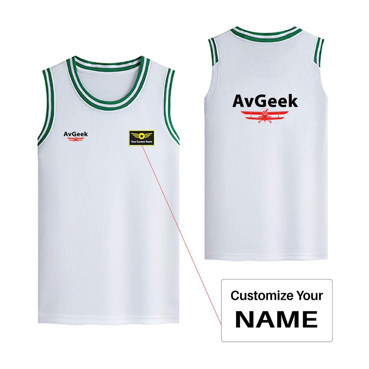 Avgeek Designed Basketball Style Sports Tank Tops