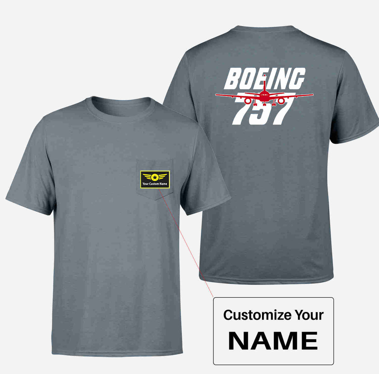 Amazing Boeing 757 Designed Pocket T-Shirts