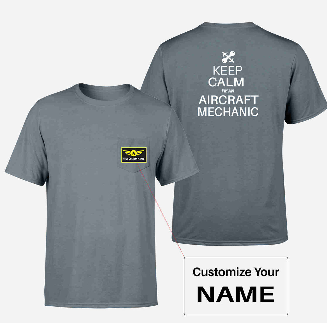 Aircraft Mechanic Designed Pocket T-Shirts