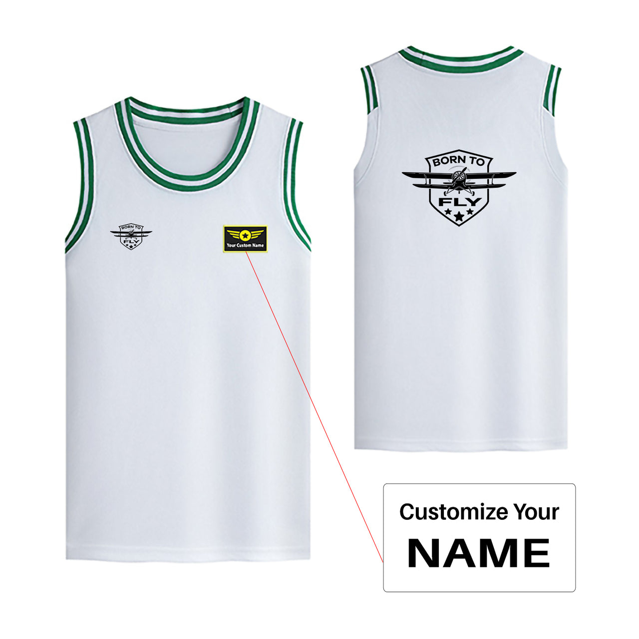 Born To Fly Designed Designed Basketball Style Sports Tank Tops