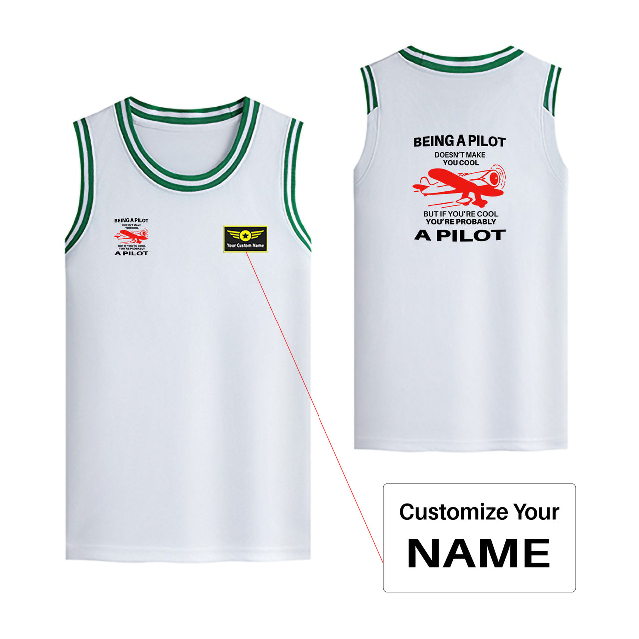 If You're Cool You're Probably a Pilot Designed Basketball Style Sports Tank Tops