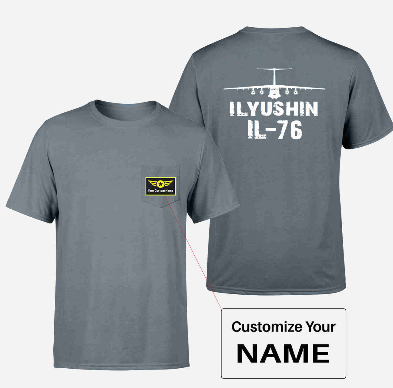 ILyushin IL-76 & Plane Designed Pocket T-Shirts