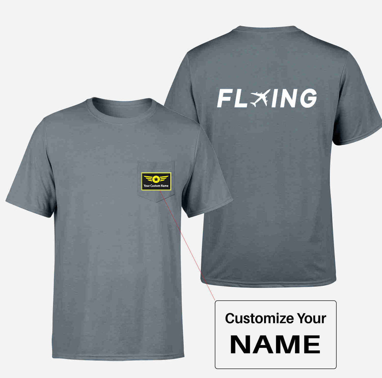 Flying Designed Pocket T-Shirts