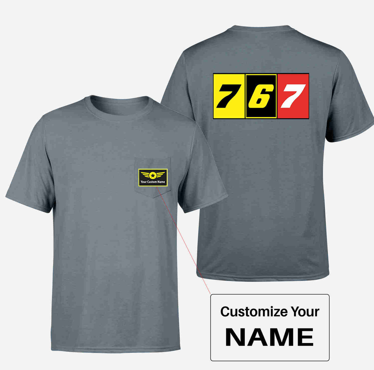 Flat Colourful 767 Designed Pocket T-Shirts