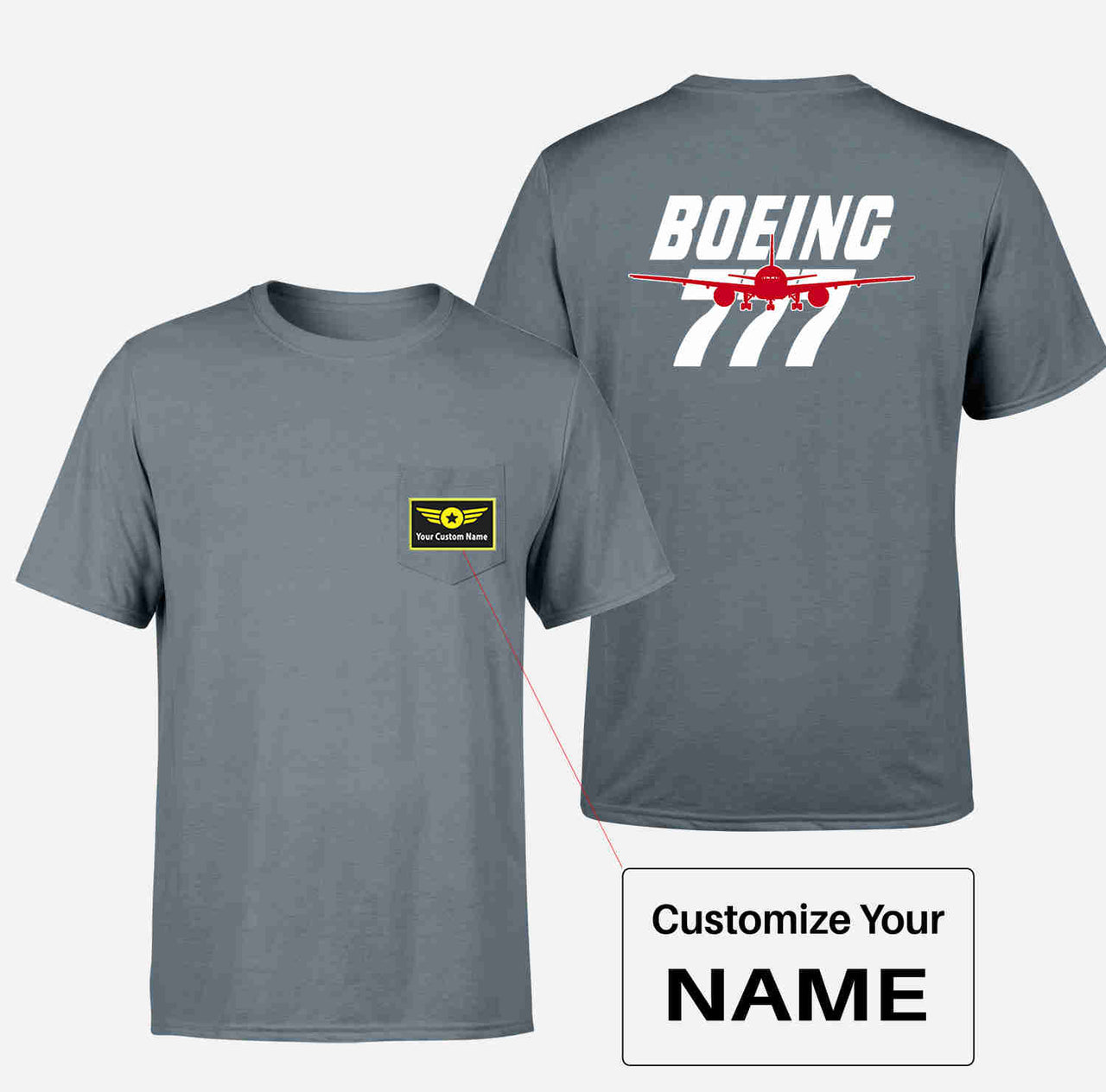 Amazing Boeing 777 Designed Pocket T-Shirts