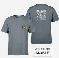 Thumbnail for Flight Attendant Label Designed Pocket T-Shirts