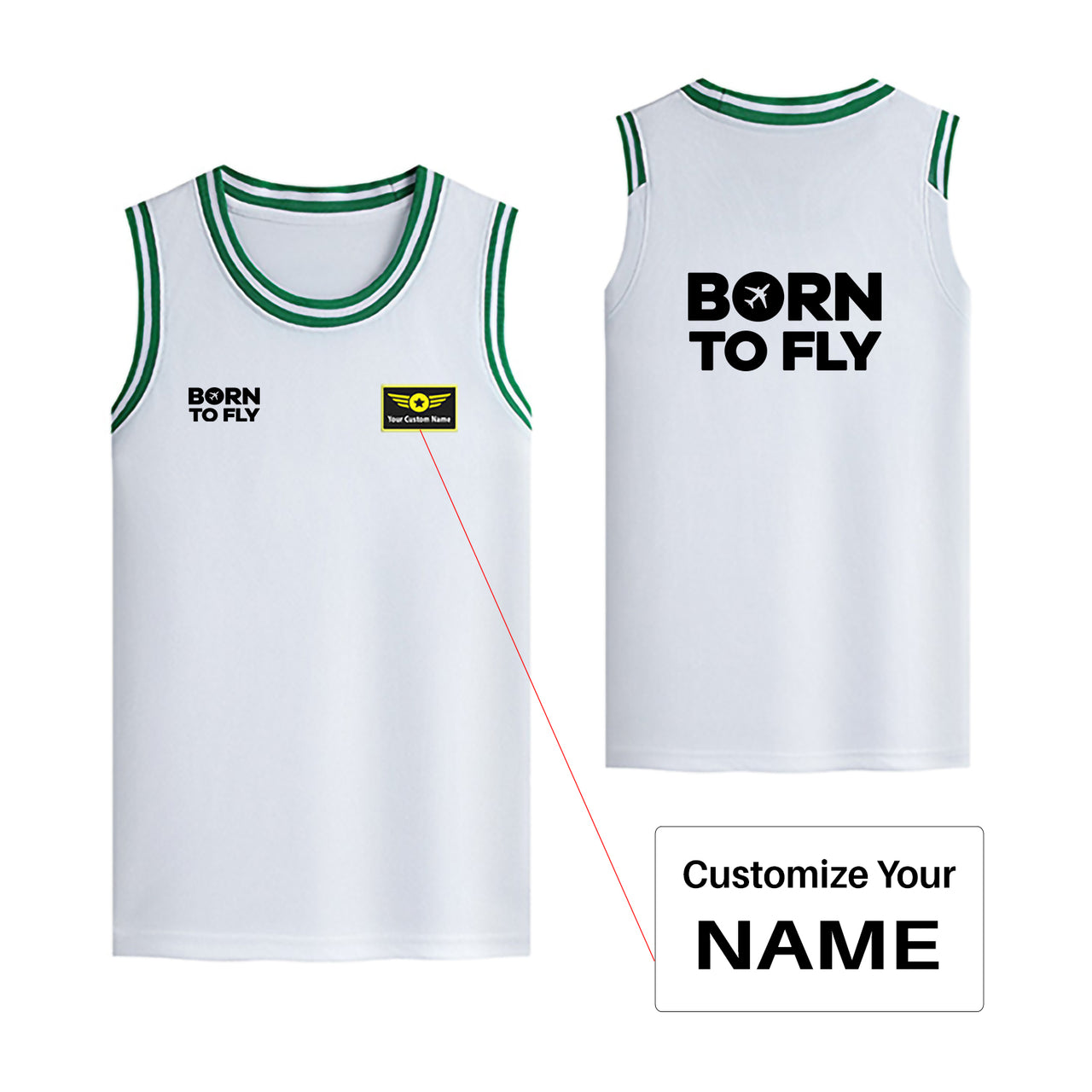 Born To Fly Special Designed Basketball Style Sports Tank Tops