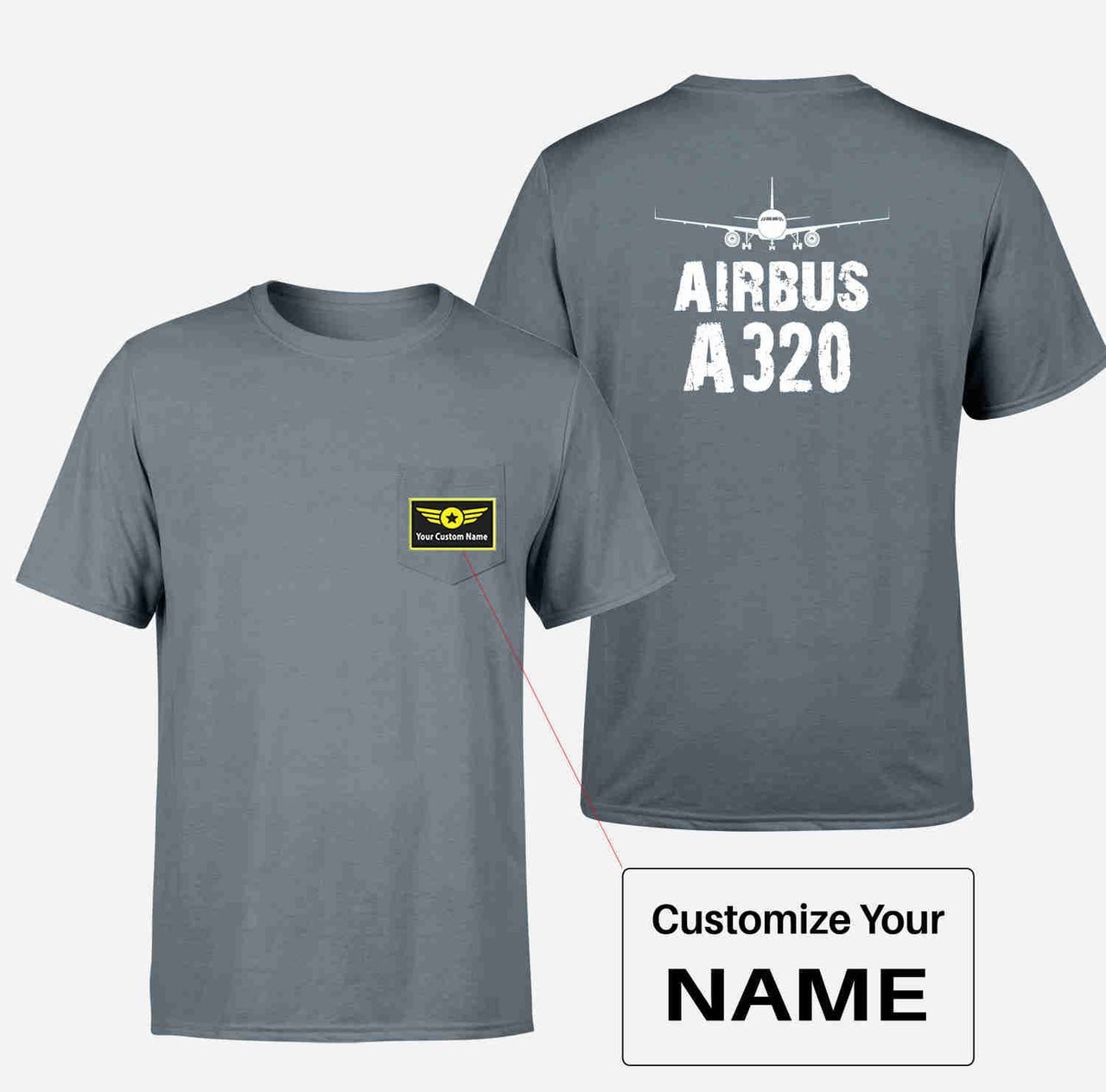 Airbus A320 & Plane Designed Pocket T-Shirts