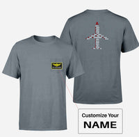 Thumbnail for Airplane Shape Aviation Alphabet Designed Pocket T-Shirts