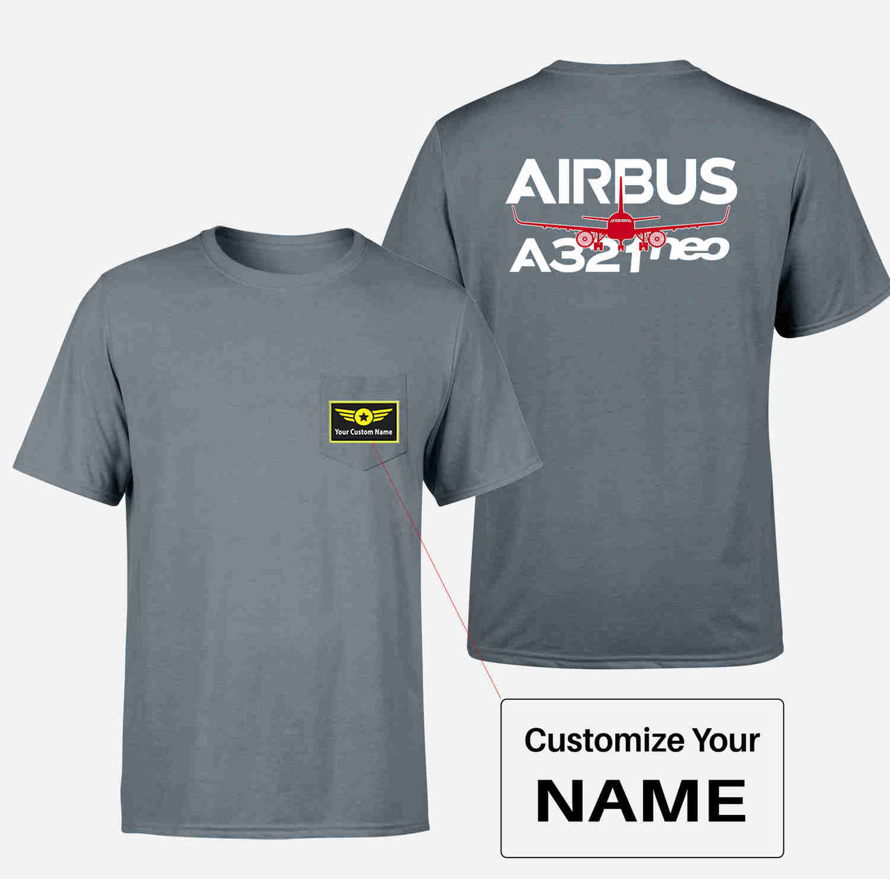 Amazing Airbus A321neo Designed Pocket T-Shirts